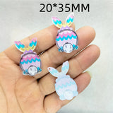 10pcs Acrylic Easter Bunny Charms for Jewelry Making