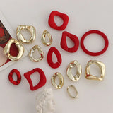 10pcs Red Acrylic Irregular Pendant Charms for Earrings & Necklace