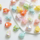10pcs Acrylic Pendants 16mm Cube Beads UV Plating DIY Keychain Accessories