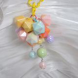 10pcs Acrylic Pendants 16mm Cube Beads UV Plating DIY Keychain Accessories