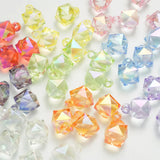 10pcs Acrylic Pendants 16mm Cube Beads UV Plating DIY Keychain Accessories