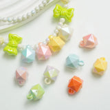 10pcs Acrylic Pendants 16mm Cube Beads UV Plating DIY Keychain Accessories