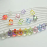 10pcs Acrylic Pendants 16mm Cube Beads UV Plating DIY Keychain Accessories