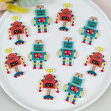 10pcs Acrylic Robort Charms for Jewelry Making DIY Earrings Keychain