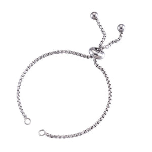 10pcs Adjustable Stainless Steel Slider Chain Bracelet for DIY Crafts 9 inches