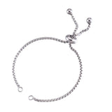 10pcs Adjustable Stainless Steel Slider Chain Bracelet for DIY Crafts 9 inches