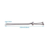 10pcs Adjustable Stainless Steel Slider Chain Bracelet for DIY Crafts 9 inches