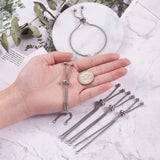 10pcs Adjustable Stainless Steel Slider Chain Bracelet for DIY Crafts 9 inches