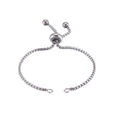 10pcs Adjustable Stainless Steel Slider Chain Bracelet for DIY Crafts 9 inches