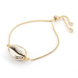 10pcs Brass Bolo Slider Bracelets with Shell Beads for Jewelry Making