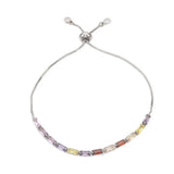 Adjustable Brass Cubic Zirconia Charm Slider Bracelets Bolo Bracelet