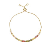 Adjustable Brass Cubic Zirconia Charm Slider Bracelets Bolo Bracelet