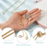 10pcs Adjustable Rhinestone Brass Slider Bracelets Charm Link