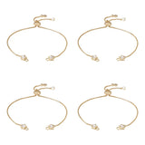 10pcs Adjustable Rhinestone Brass Slider Bracelets Charm Link