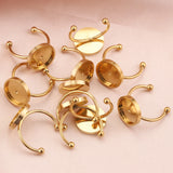 10pcs Adjustable Stainless Steel Ring Settings Blank
