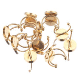10pcs Adjustable Stainless Steel Ring Settings Blank