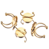 10pcs Adjustable Stainless Steel Ring Settings Blank