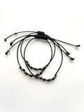 Adjustable Heart Charm Bracelet Set Stainless Steel Charms Couple Bracelets