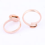 10pcs Adjustable Rose Stainless Steel Ring Bezel Blanks for Jewelry Making