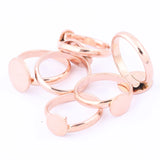 10pcs Adjustable Rose Stainless Steel Ring Bezel Blanks for Jewelry Making