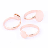 10pcs Adjustable Rose Stainless Steel Ring Bezel Blanks for Jewelry Making