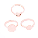 10pcs Adjustable Rose Stainless Steel Ring Bezel Blanks for Jewelry Making
