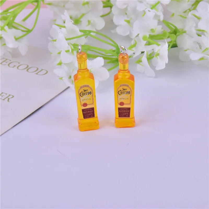 10pcs Alcohol Bottle Resin Charms Pendant DIY Jewelry Accessories