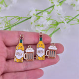 10pcs Beer Metal Charms for DIY Jewelry Making