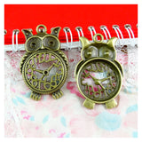 10pcs Owl Clock Charms Antique Bronze/Silver Plated Pendant