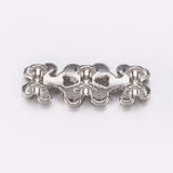 10pcs Alloy Bar Spacers Rhinestone 3-Holes Multi-Strand Links
