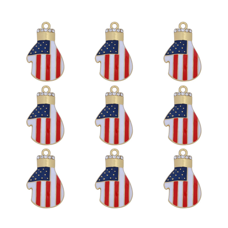 10pcs Boxing Gloves Charms for DIY Jewelry Making
