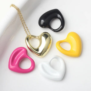 10pcs Heart Shape Charms Earring Necklace DIY Jewelry