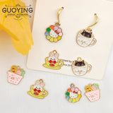 10pcs Cartoon Animal Charm Earring Pendant DIY Keychain Bracelet Enamel Charm