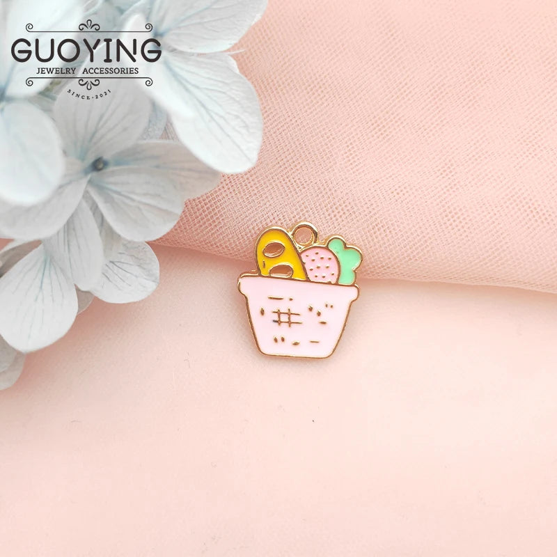 10pcs Cartoon Animal Charm Earring Pendant DIY Keychain Bracelet Enamel Charm