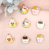 10pcs Cartoon Animal Charm Earring Pendant DIY Keychain Bracelet Enamel Charm