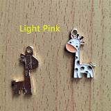 10pcs Cartoon Giraffe Dripping Charm Earrings DIY Necklace Pendant