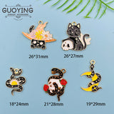 10pcs Alloy Skull Cat Snake Earring Pendant DIY Keychain Charms