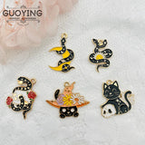 10pcs Alloy Skull Cat Snake Earring Pendant DIY Keychain Charms