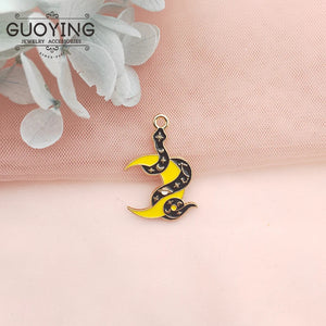 10pcs Alloy Skull Cat Snake Earring Pendant DIY Keychain Charms
