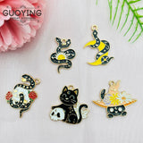 10pcs Alloy Skull Cat Snake Earring Pendant DIY Keychain Charms