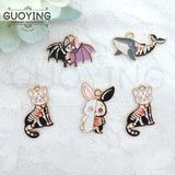 10pcs Halloween Animal Series Skull Cat Bat Charms DIY Jewelry Accessories