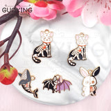 10pcs Halloween Animal Series Skull Cat Bat Charms DIY Jewelry Accessories