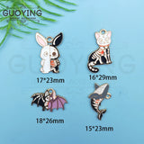 10pcs Halloween Animal Series Skull Cat Bat Charms DIY Jewelry Accessories