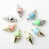 10pcs Ice Cream Alloy Charms Key Chain Earring Necklace Bracelet DIY Craft