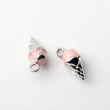 10pcs Ice Cream Alloy Charms Key Chain Earring Necklace Bracelet DIY Craft