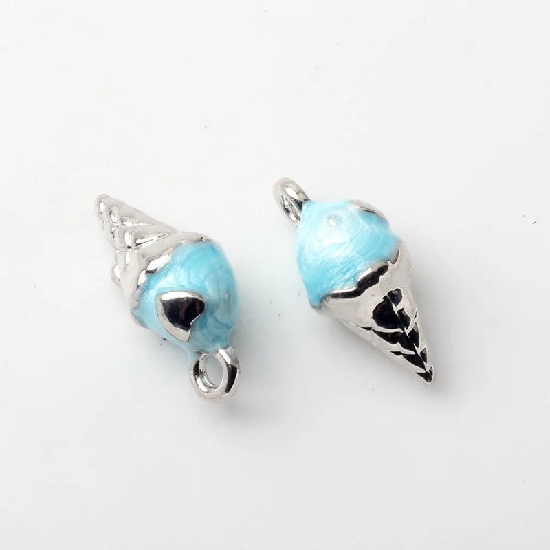 10pcs Ice Cream Alloy Charms Key Chain Earring Necklace Bracelet DIY Craft