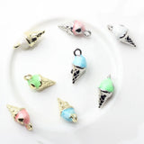 10pcs Ice Cream Alloy Charms Key Chain Earring Necklace Bracelet DIY Craft