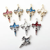 10pcs Irregularity Cross Shape Pendant Earring Necklace Bracelet DIY Craft