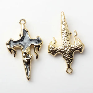 10pcs Irregularity Cross Shape Pendant Earring Necklace Bracelet DIY Craft