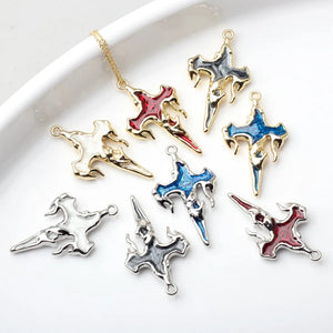 10pcs Irregularity Cross Shape Pendant Earring Necklace Bracelet DIY Craft